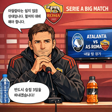 AS 로마 팀 감독, 아탈란타 BC와(과)의 경기를 앞두고